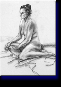 "Beth", charcoal on paper.