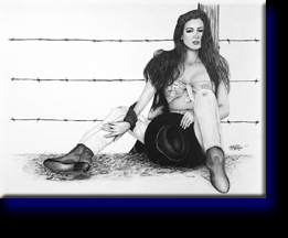 "Cowgirl", ink on illustration board.