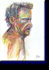 "Dennis", colored pencil on paper.