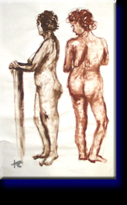 "Hanna Standing", oil on paper.