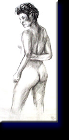 "Lorena Nude", charcoal on paper.