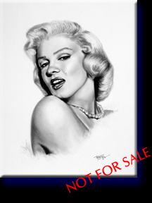 "Marilyn", charcoal on bristol board. Private collection of Ryche Guerrero.