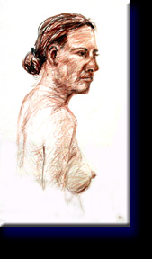 "Martha", conte on paper.