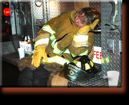 Shelly after an all-night house fire.